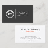 IHR INITIALS-LOGO auf DK GRAY Nr. 2 Visitenkarte (Vorne/Hinten)