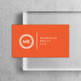 IHR INITIALS-LOGO auf ORANGE Nr. 2 Visitenkarte