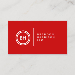 IHR INITIALS-LOGO auf RED No 2 Business Card Visitenkarte