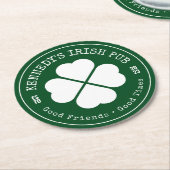 IHR IRISH PUB Gute Freunde gute Zeiten Runder Pappuntersetzer (Angewinkelt)