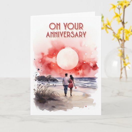 Ihr Jubiläum Karte (Gelbe Blume)