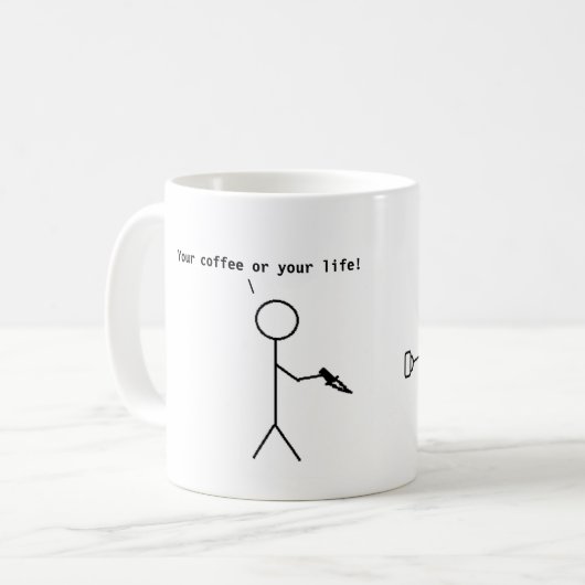 Ihr Kaffee oder Ihr Leben - YOLO-Tasse Kaffeetasse (Vorderseite Links)