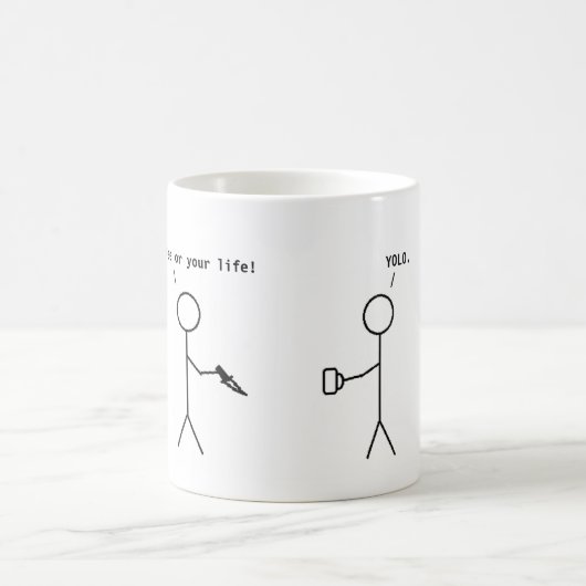 Ihr Kaffee oder Ihr Leben - YOLO-Tasse Kaffeetasse (Mittel)