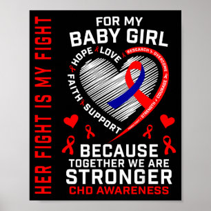 Ihr Kampf Baby Mädchen CHD Bewusstsein Herzkrankhe Poster