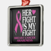 Ihr Kampf.. Brustkrebs Ornament Aus Metall (Links)