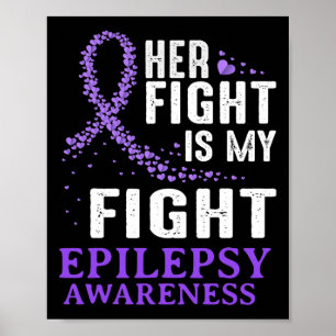 Ihr Kampf Epilepsie Bewusstsein Lila Ribbon Epilep Poster