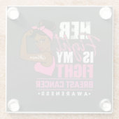 Ihr Kampf ist mein Brustkrebsbewusstsein Glasuntersetzer (Rückseite)