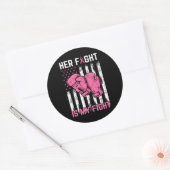 Ihr Kampf ist mein Brustkrebsbewusstsein Runder Aufkleber (Umschlag)