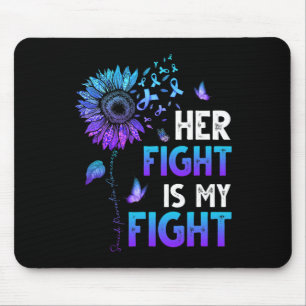 Ihr Kampf ist mein Kampf Aquamarin und Lila Ribbon Mousepad