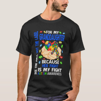 Ihr Kampf ist mein Kampf Blau Enkelin Autismus Erw T-Shirt