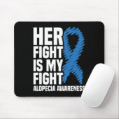 Ihr Kampf ist mein Kampf blauer Ribbon Alopecia Aw Mousepad (Mit Mouse)