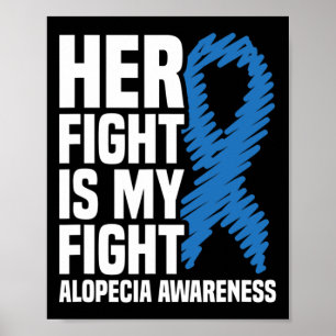 Ihr Kampf ist mein Kampf blauer Ribbon Alopecia Aw Poster