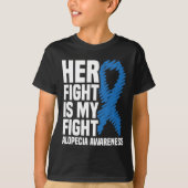 Ihr Kampf ist mein Kampf blauer Ribbon Alopecia Aw T-Shirt (Vorderseite)
