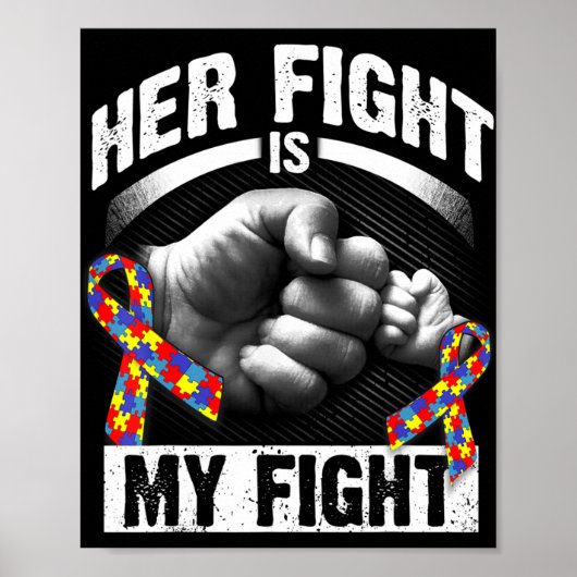 Ihr Kampf ist mein Kampf gegen Autismus Bewusstsei Poster (Vorne)