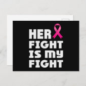 Ihr Kampf ist mein Kampf gegen Brustkrebs Einladungspostkarte (Vorne/Hinten)