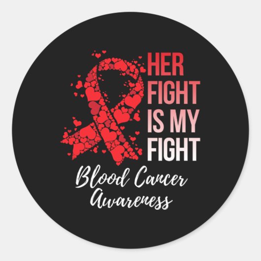 Ihr Kampf ist mein Kampf gegen den Blutkrebs Bewus Runder Aufkleber (Vorderseite)