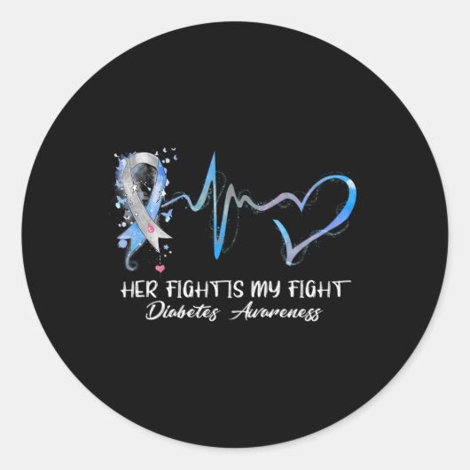 Ihr Kampf ist mein Kampf gegen Typ 1 Diabetes Bewu Runder Aufkleber (Vorderseite)