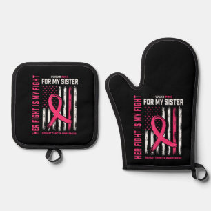 Ihr Kampf ist mein Kampf Ich trage Rosa Schwester Ofenhandschuh & Topflappen-Set