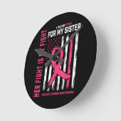 Ihr Kampf ist mein Kampf ich trage rosa Schwester  Runde Wanduhr (Winkel)