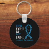 Ihr Kampf ist mein Kampf um Alopezie Bewusstsein Schlüsselanhänger (Rückseite)