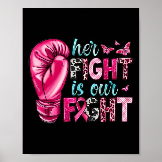 Ihr Kampf ist unser Kampf Boxhandschuhe Brustkrebs Poster (Vorne)