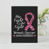 Ihr Kampf ist unser Kampf Brustkrebs-Bewusstsein Einladung (Stehend Vorderseite)