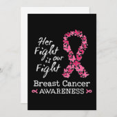 Ihr Kampf ist unser Kampf Brustkrebs-Bewusstsein Einladung (Vorne/Hinten)