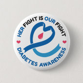 Ihr Kampf ist unser Kampf – Diabetes-Bewusstsein Button (Vorderseite)