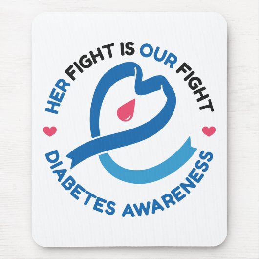 Ihr Kampf ist unser Kampf – Diabetes-Bewusstsein Mousepad (Vorne)