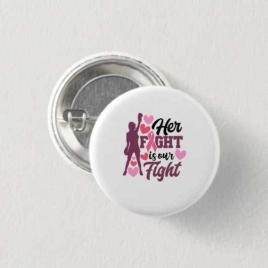Ihr Kampf ist unser Kampf gegen Brustkrebs Button (Vorne & Hinten)