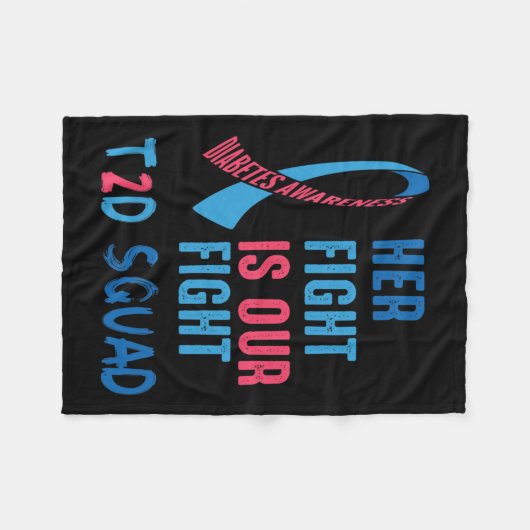 Ihr Kampf ist unser Kampf gegen Diabetes Bewusstse Fleecedecke (Vorderseite (Horizontal))