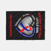 Ihr Kampf Kleines Mädchen CHD-Bewusstsein Herzkran Fleecedecke (Vorderseite (Horizontal))