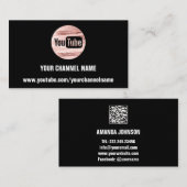 IHR KANAL NAME YOUTUBER SUSCRIBE LOGO QR ROSE VISITENKARTE (Vorne/Hinten)