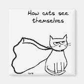Ihr Katze im Superhero - Funny Cat Geschenk Magnet (Vorne)