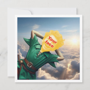 Ihr Kind als Peter Pan fliegt hoch, märchenhaft Karte