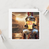 Ihr Kind als römischer Krieger, Gladiatorenkarte Karte (Vorderseite/Rückseite Beispiel)