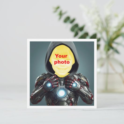 Ihr Kind als Superheld, benutzerdefinierte Superhe Karte (Stehend Vorderseite)