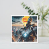 Ihr Kind als Superheld, benutzerdefinierte Superhe Karte (Stehend Vorderseite)