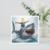 Ihr Kind fährt einen großen weißen Hai, einen weiß Karte (Stehend Vorderseite)