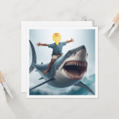 Ihr Kind fährt einen großen weißen Hai, einen weiß Karte (Vorderseite/Rückseite Beispiel)