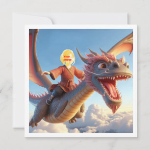 Ihr Kind fliegt auf asiatischem Drachen, Drachenka Karte