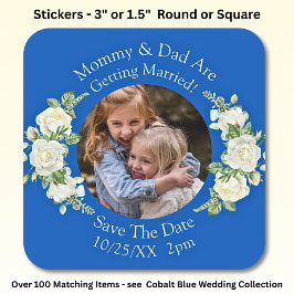 Ihr Kind Foto Mama Vater Verheiratet Quadratischer Aufkleber