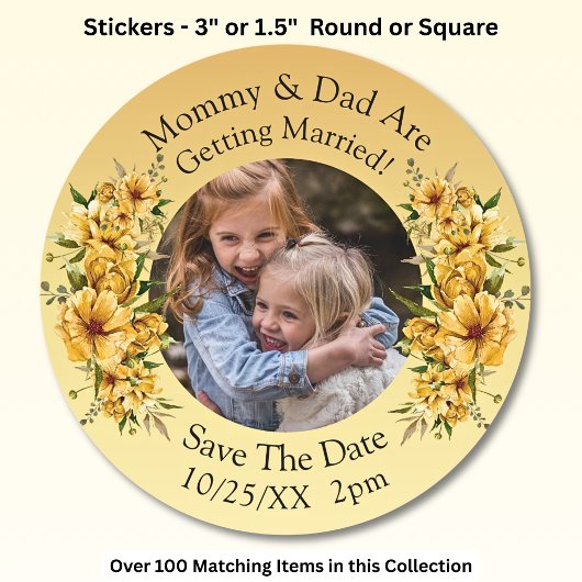 Ihr Kind Foto Mama Vater Verheiratet Runder Aufkleber