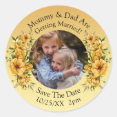 Ihr Kind Foto Mama Vater Verheiratet Runder Aufkleber (Vorderseite)
