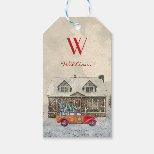 Ihr Kind heißt Red Car vom Santa Geschenkanhänger (Vorderseite)