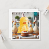 Ihr Kind mit Enten, Ente-Geburtstag, Entenoster Karte (Vorderseite/Rückseite Beispiel)