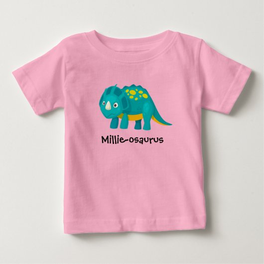 Ihr Kind Name Dinosaur Design Tee Shirt (Vorderseite)