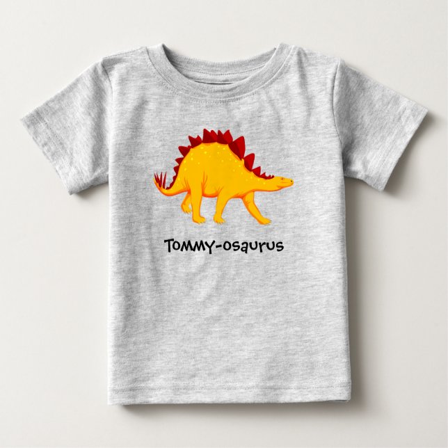 Ihr Kind Name Dinosaur Design Tee Shirt (Vorderseite)