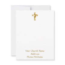 Ihr Kirchenname Gold Cross Elegante Note Card