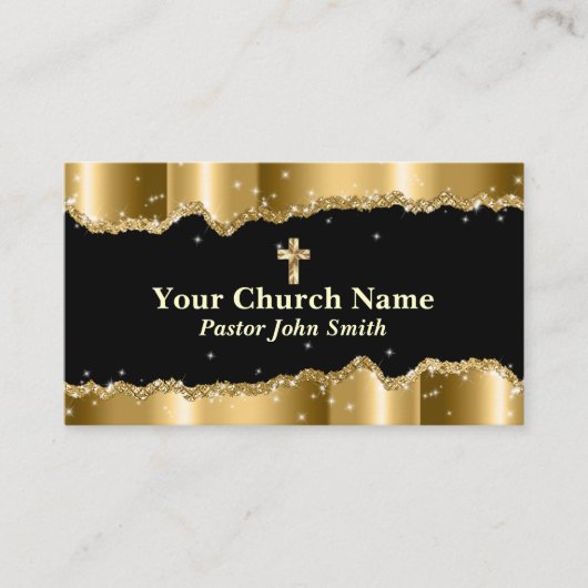 Ihr Kirchenname Torn Gold Glitzer Visitenkarte (Vorderseite)